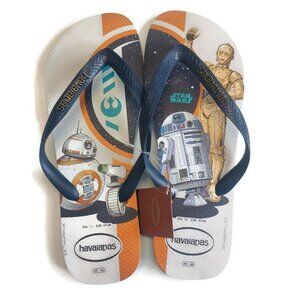 Havaianas Mens Size 13 Star Wars BB-8 C-3PO D-O R2-D2 Slides Sandals Flip Flops